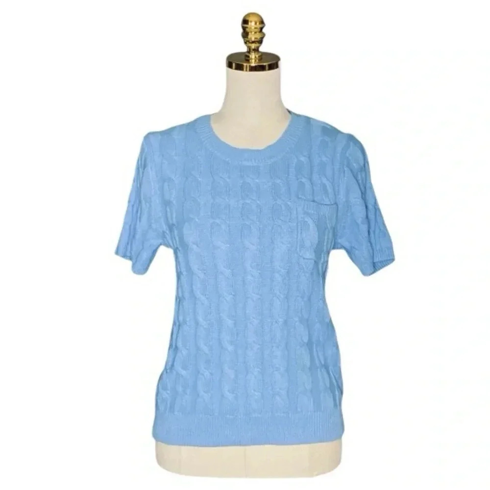 J. Crew Light Blue Cable Knit Sweater - Picture 3 of 8